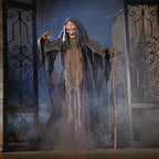 Fun Express 5-Foot Animated Standing Witch Creepy Halloween Decoration