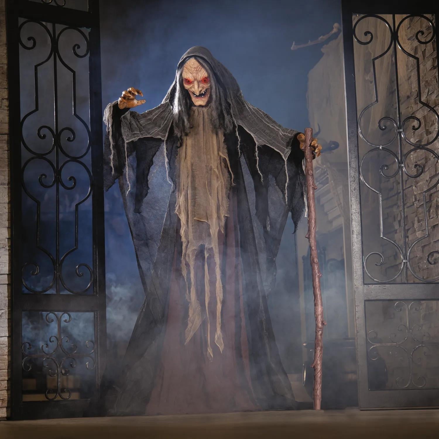 Fun Express 5-Foot Animated Standing Witch Creepy Halloween Decoration