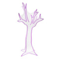 Ghost Tree Purple Halloween Décor with 3D Neon LED Lights, 3.8-Ft