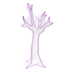 Ghost Tree Purple Halloween Décor with 3D Neon LED Lights, 3.8-Ft
