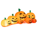Gymax 7.5ft Inflatable Halloween Pumpkins Set 7 Pumpkins Patch w/ Energy-saving LED & Adapter