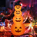 Gymax 8 ft Inflatable Halloween Pumpkins Stack Holiday Decor w/ Built-in LED Lights