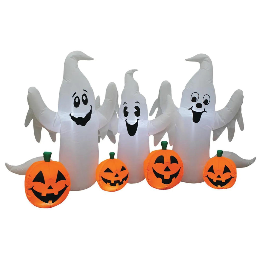 8 ft Inflatable Ghosts with Pumpkin Decoration