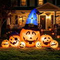 8.7ft Long Halloween Inflatable Pumpkin Decoration with Built-in LED Lights, Large Outdoor Blow-Up Yard Decor for Lawn, Garden, Porch, Haunted House and Halloween Party