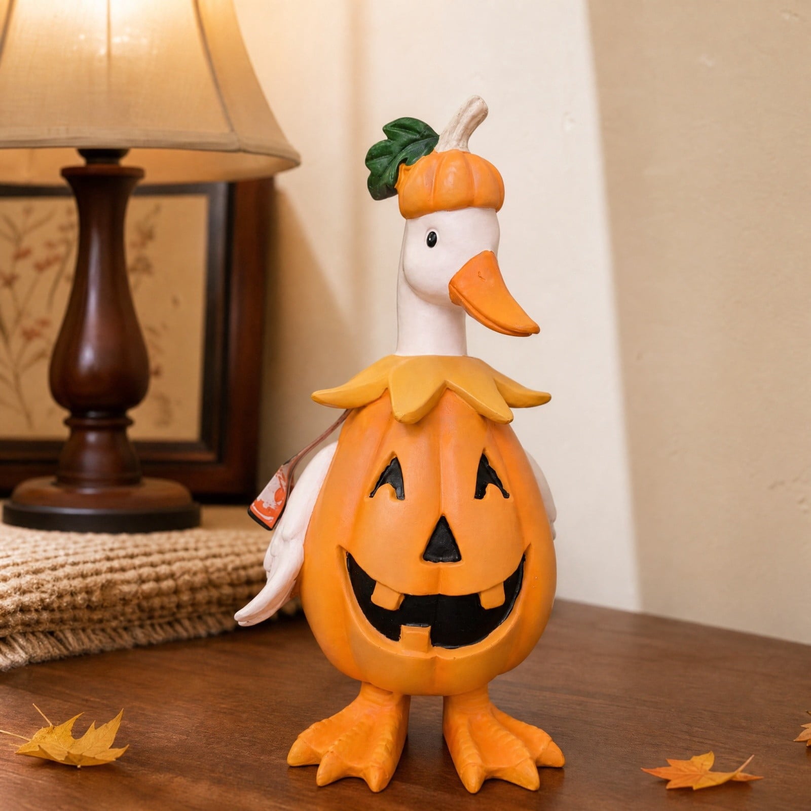 Spooky Yard™ Clearance! Witch Goose Figurine with Hat and Cape, Halloween Porch Goose Statue 11.8", Resin Lawn Goose Decor