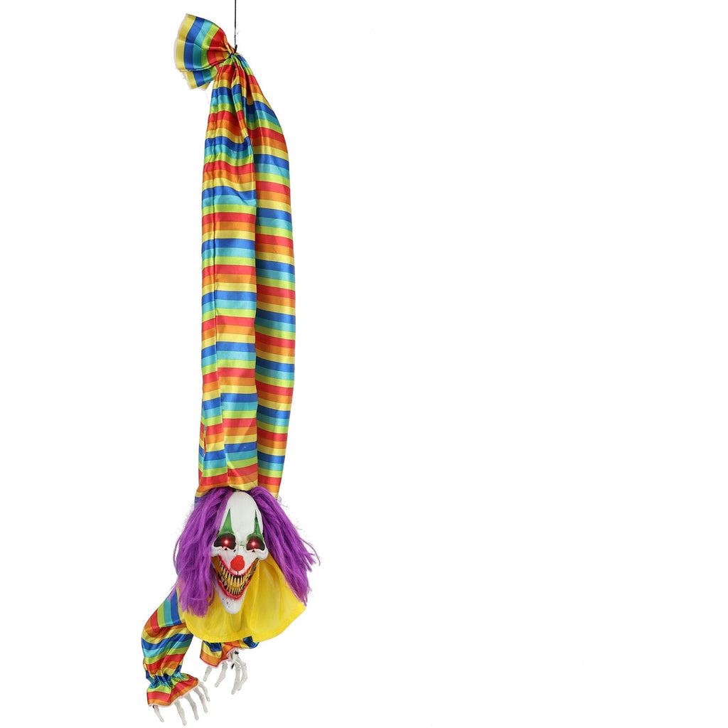 47 in Animatronic Hanging Upside Down Clown with Lights and Sound, Halloween Decoration, HHCLOWN-39HLSA