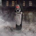 5 ft Life-Size Animatronic Indoor/Covered Outdoor Zombie Maid Halloween Decoration, HHLADY-4FLSA