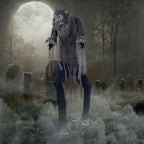 7 ft Tall Motion-Activated Towering Werewolf, Premium Halloween Animatronic, Plug-In, HHTWRWOLF-1FLSA