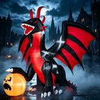 8 ft Halloween Inflatable Fire Dragon with Pumpkin,Animated Moving Mouth & Internal LED Lights,Blow Up Yard Decor Outdoor Lawn Garden Indoor Porch Patio Spooky Halloween Decoration