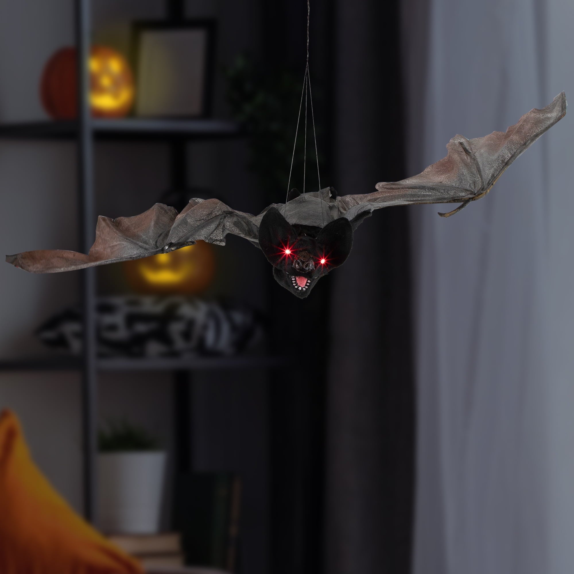 LED Lighted Animated Halloween Bat with Wings - 48"