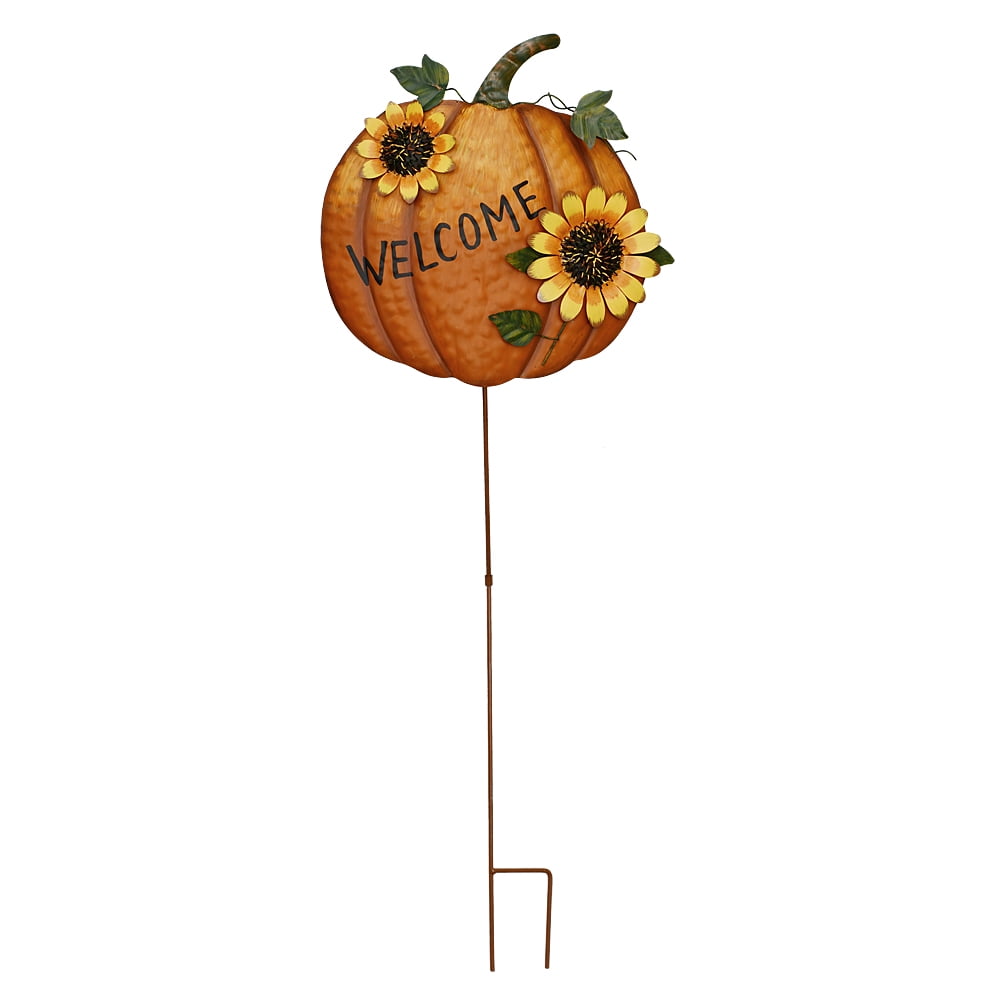 Spooky Yard™ Fall Scarecrow Yard Stake with LED Lights Happy Fall Ya'll Scarecrow Garden Stake Autumn Harvest Halloween Thanksgiving Outdoor Yard Decorations