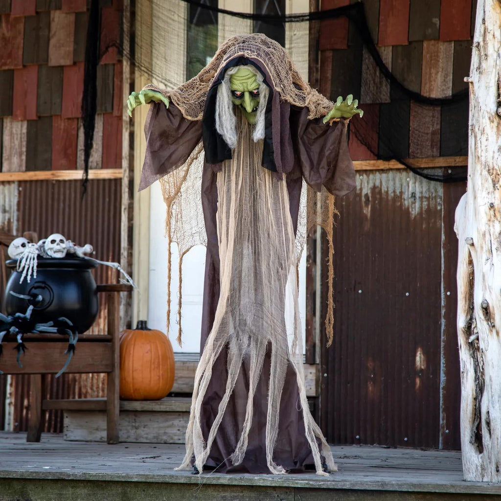 43 1/4" x 4 Ft. 9" Light-Up Hunchback Witch Standing Halloween Decoration