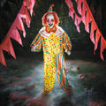 6 Ft. 2 3/4" Animated Standing Light-Up Multicolor Clown Halloween Decoration