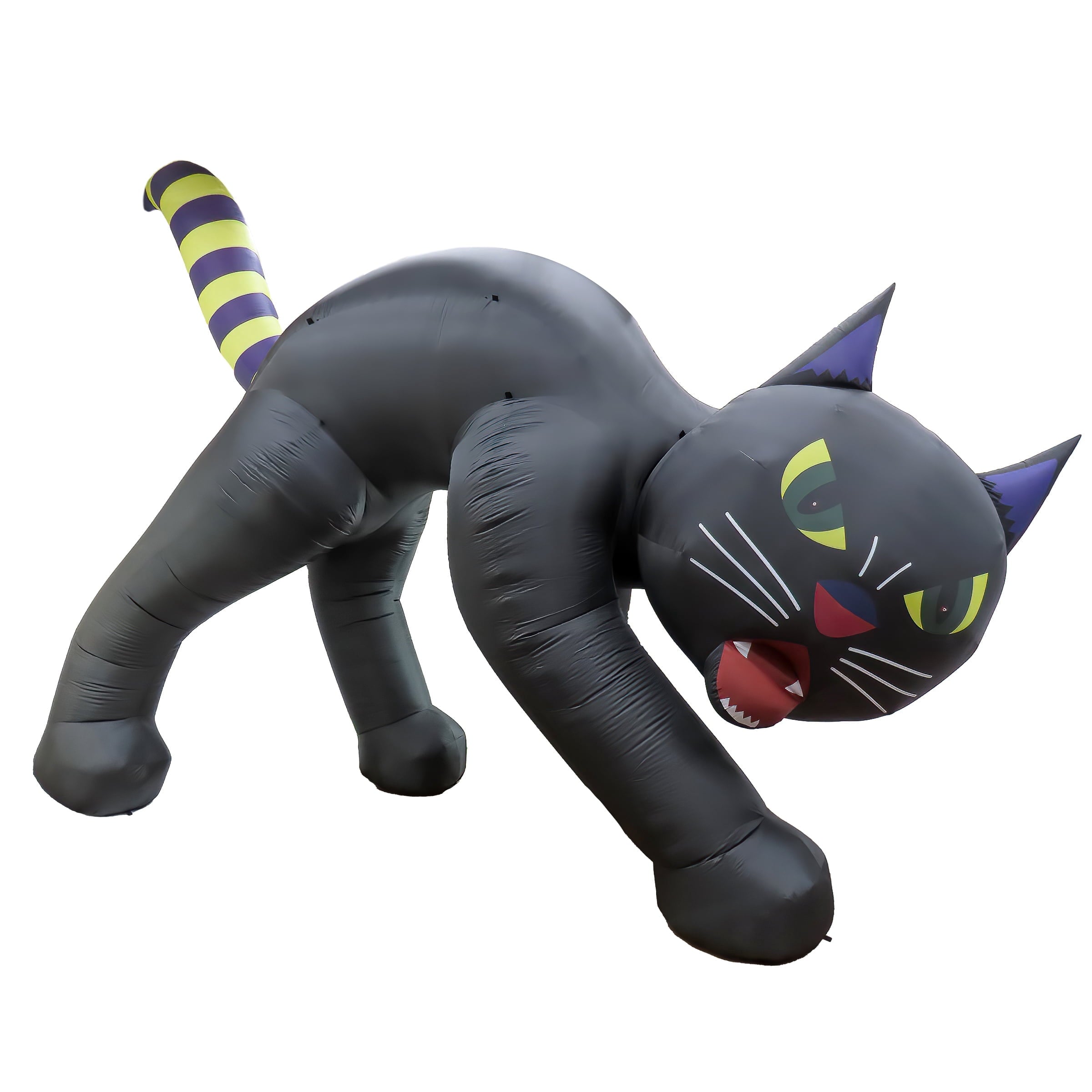 20 ft. Inflatable Halloween Black Cat, 4 Red LED Lights