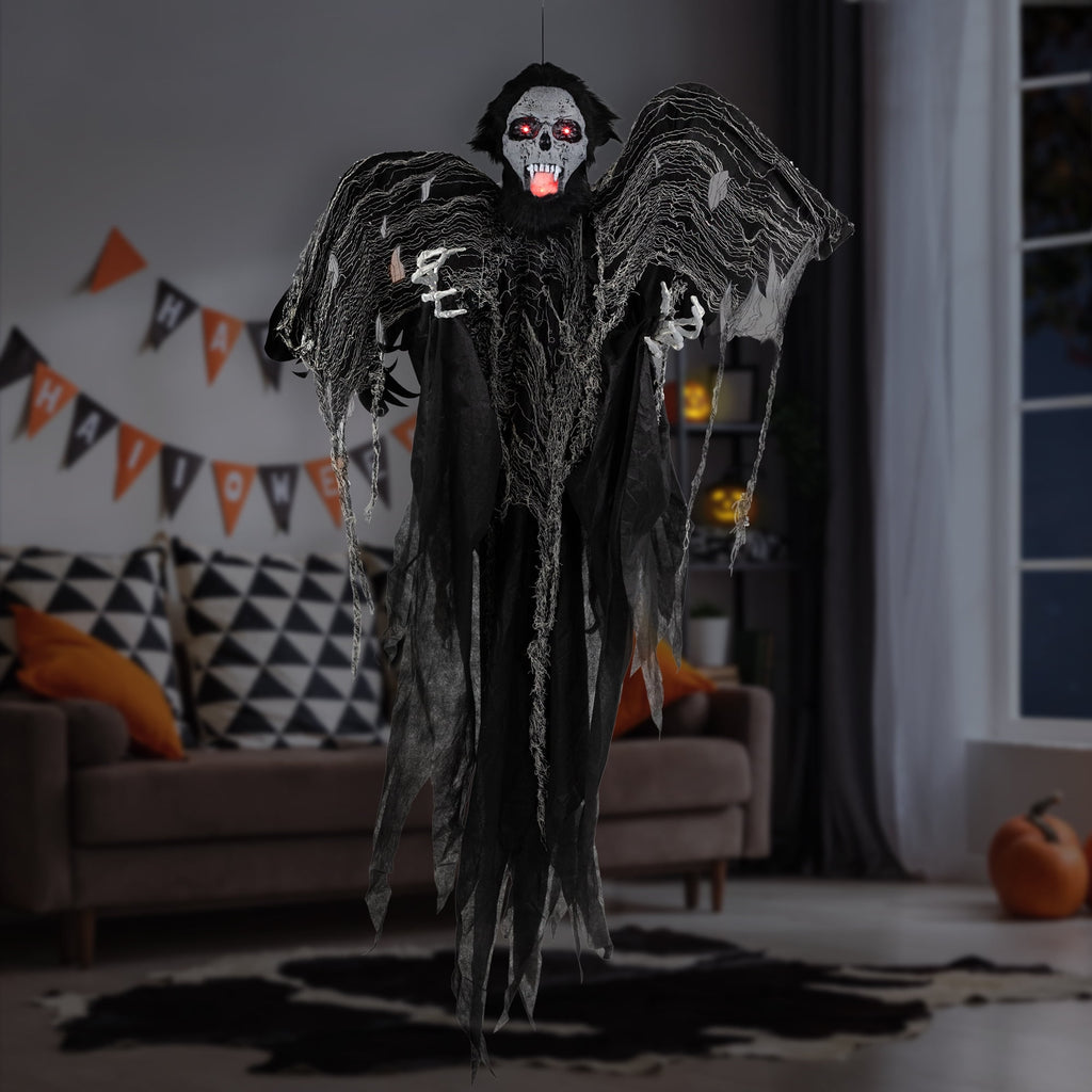 Animated Hanging Zombie Vampire with Lights and Sound Halloween Decoration - 5'