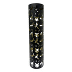 Pillar Lantern Black Halloween Décor with LED Cat/Ghost Cutouts, 2.7-Ft