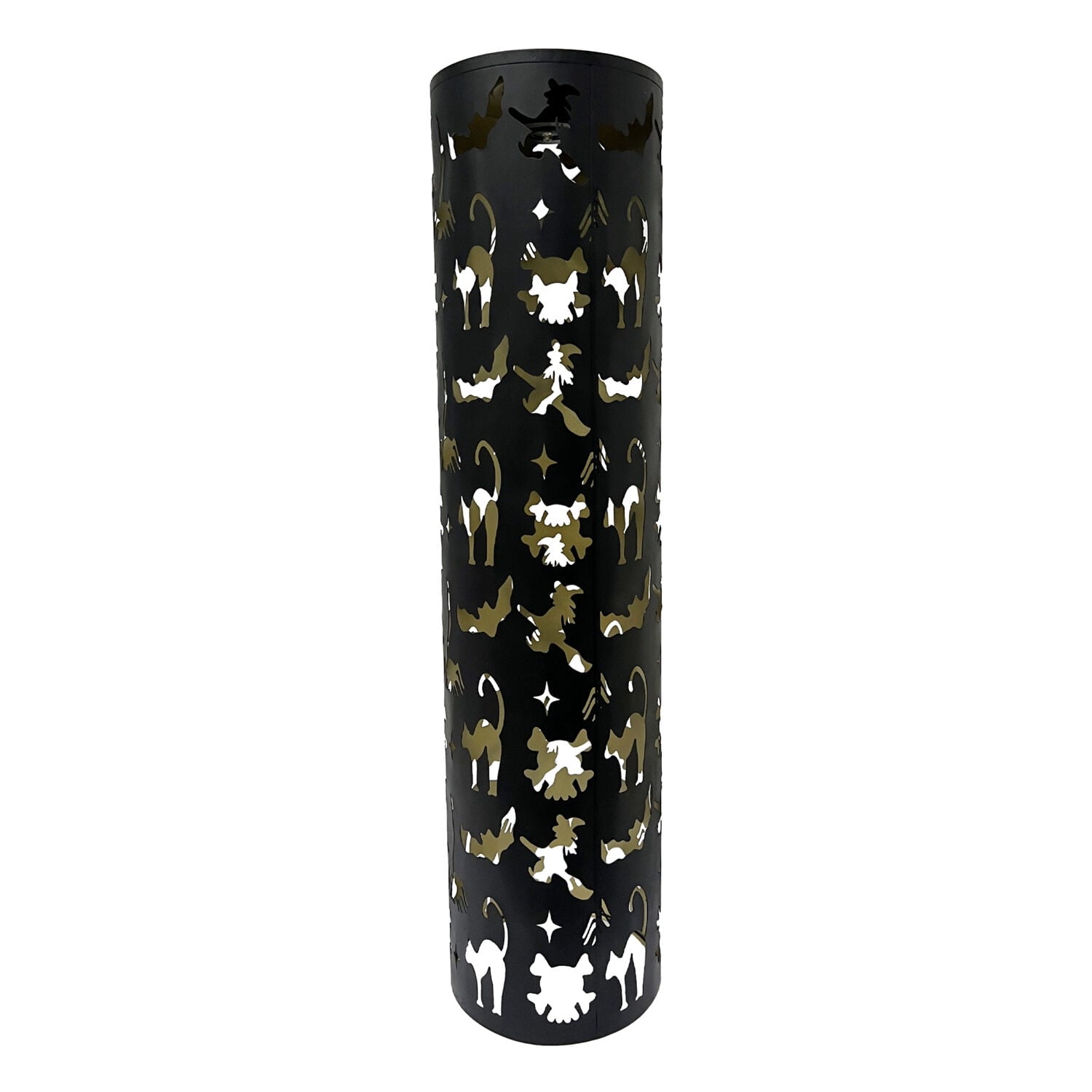 Pillar Lantern Black Halloween Décor with LED Cat/Ghost Cutouts, 2.7-Ft
