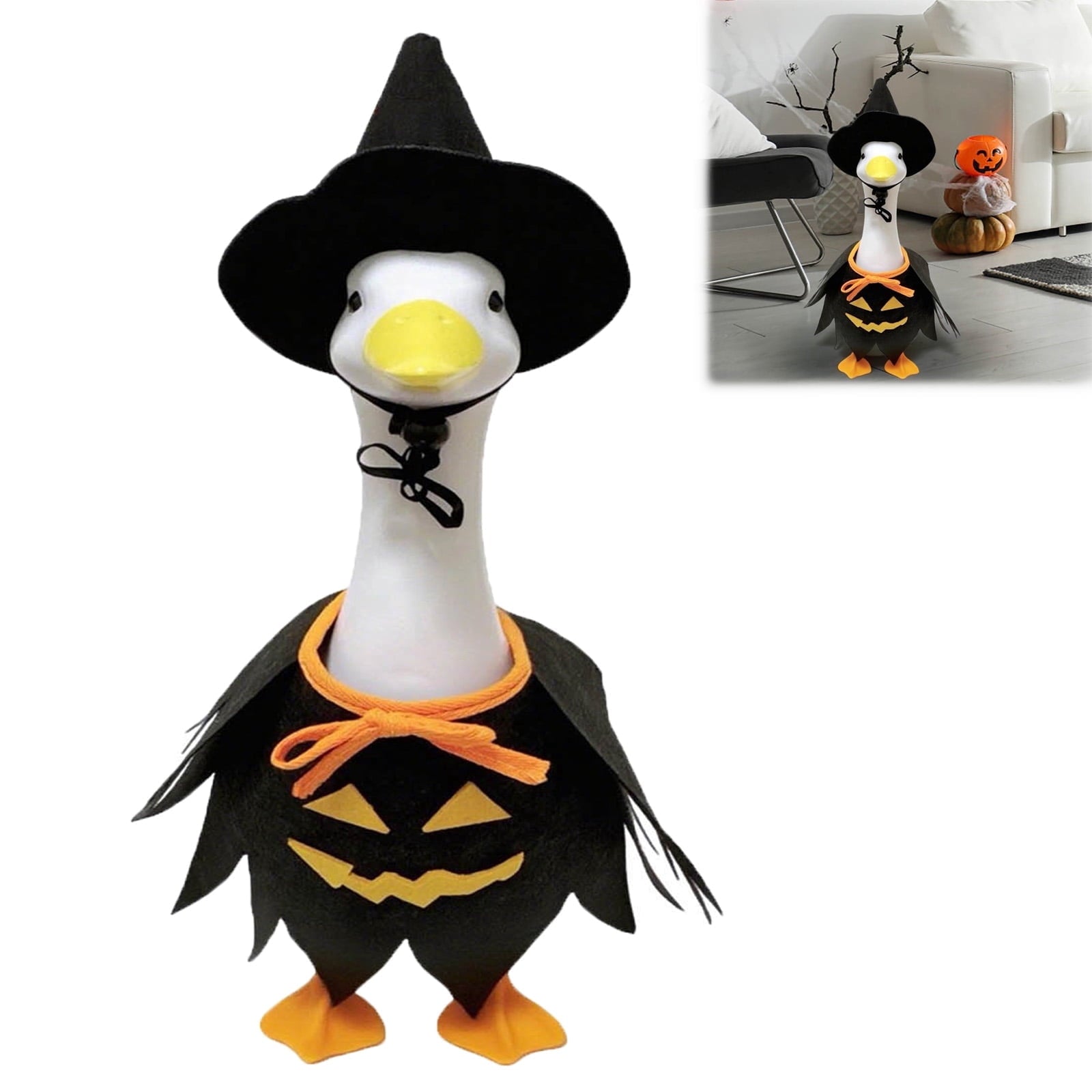 Goose Outfits for 23/17'' Lawn Goose Statue Birthday Halloween Christmas Fall Lawn Goose Clothing Costume Porch Goose Wigs for Outdoor Garden Yard Decor, Halloween Patio Decor