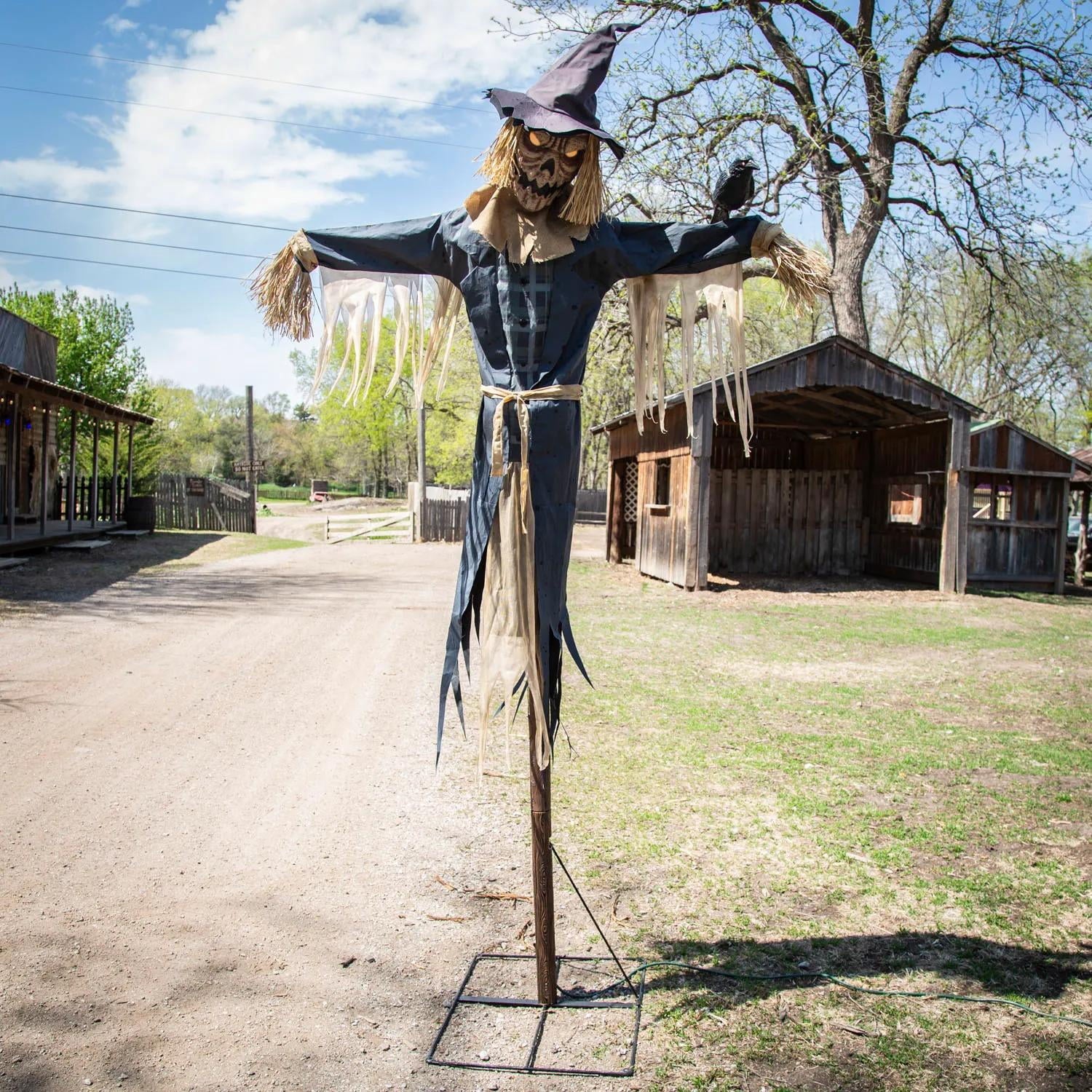 Staked Scarecrow Prop 8ft Animated Halloween Yard Decor Haunted House Display