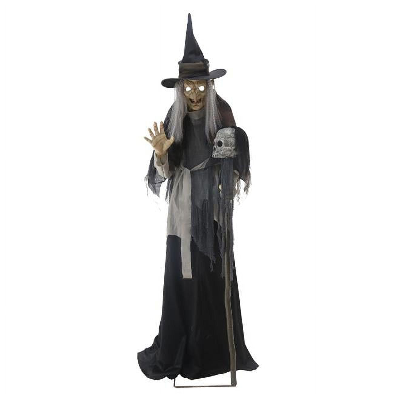 Animated Lunging Haggard Witch Halloween Decoration - 6 ft