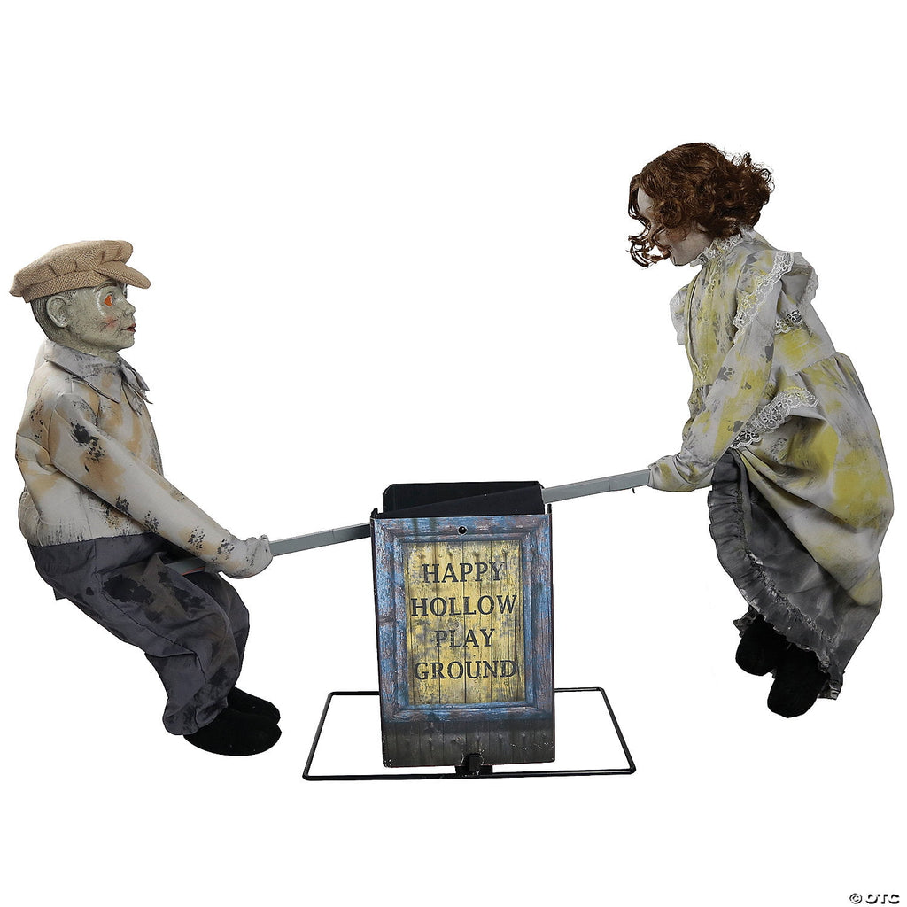 Animated See-Saw Dolls Halloween Decoration - 36 in x 48 in