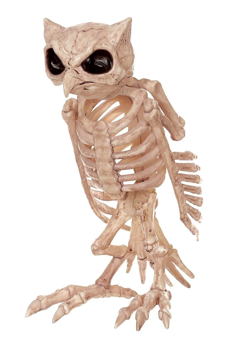 USA Owl Skeleton Halloween Decoration - 13.5 in