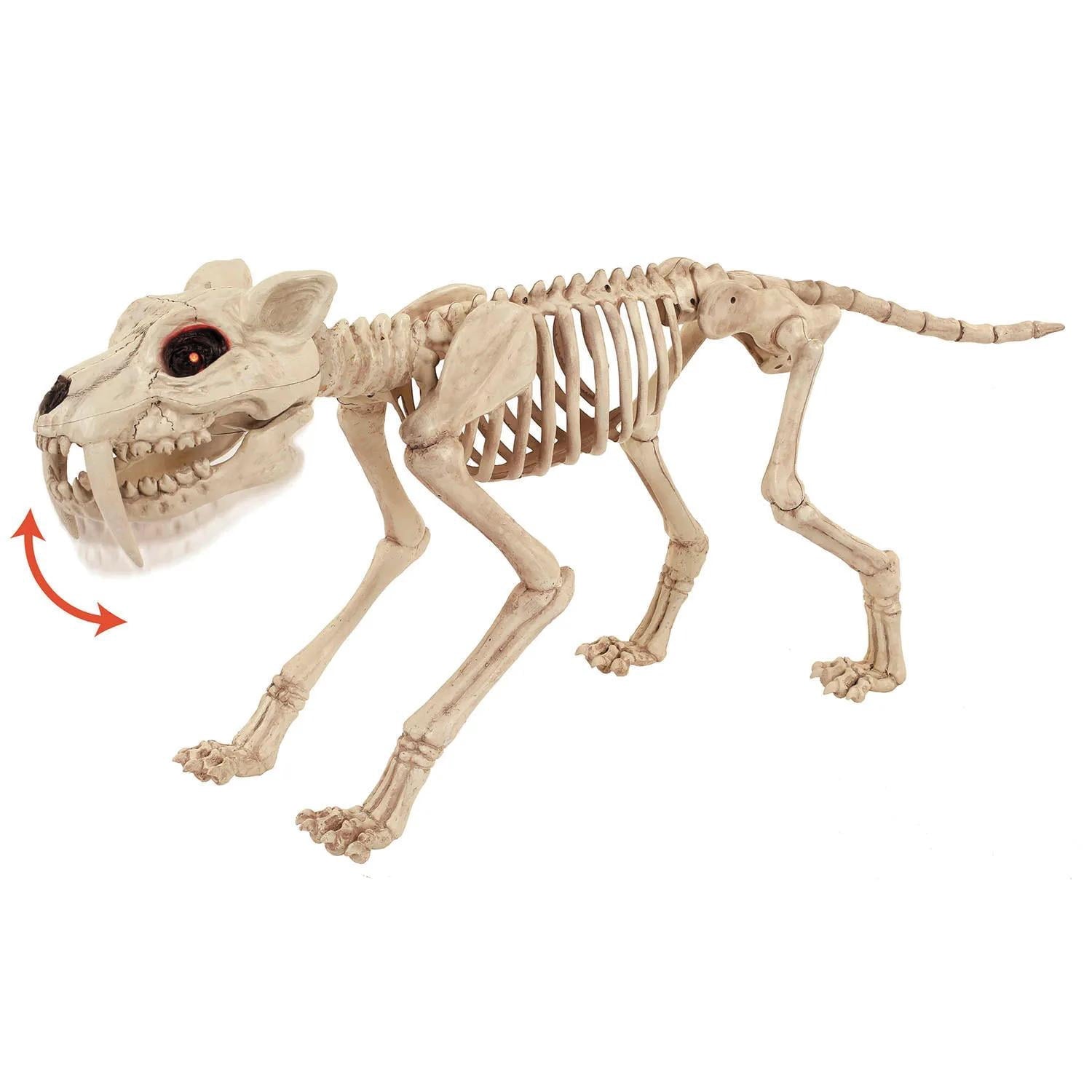 USA SEW81896 18.5 in. Animated Light-Up Tiger Skeleton Halloween Decoration