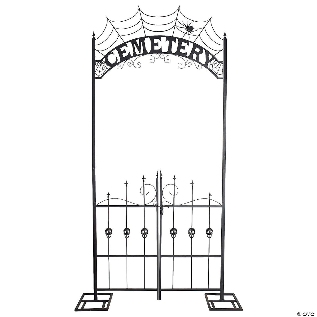 Halloween Cemetery Archway Gate 8.5 Ft Haunted House Graveyard Entrance Prop