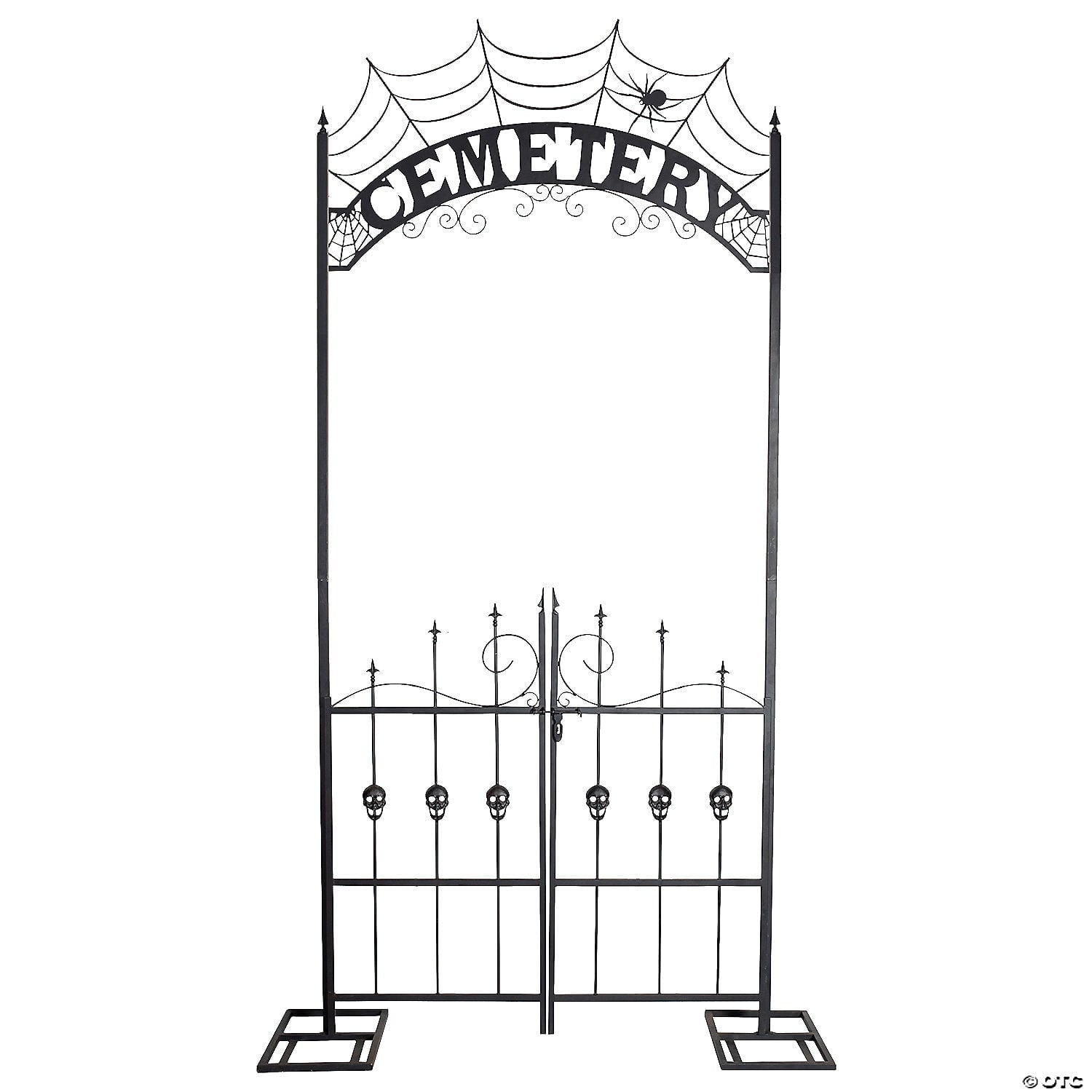 Halloween Cemetery Archway Gate 8.5 Ft Haunted House Graveyard Entrance Prop