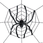 Sunstar Spider Web with Spider Halloween Decoration - 8 ft