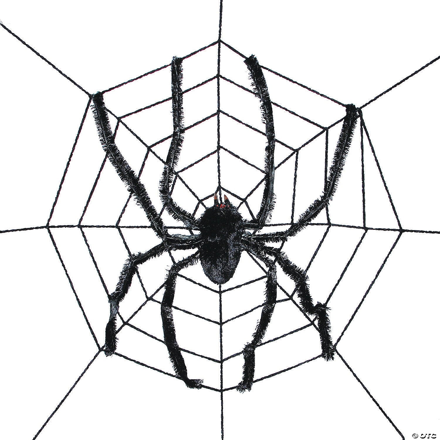 Sunstar Spider Web with Spider Halloween Decoration - 8 ft