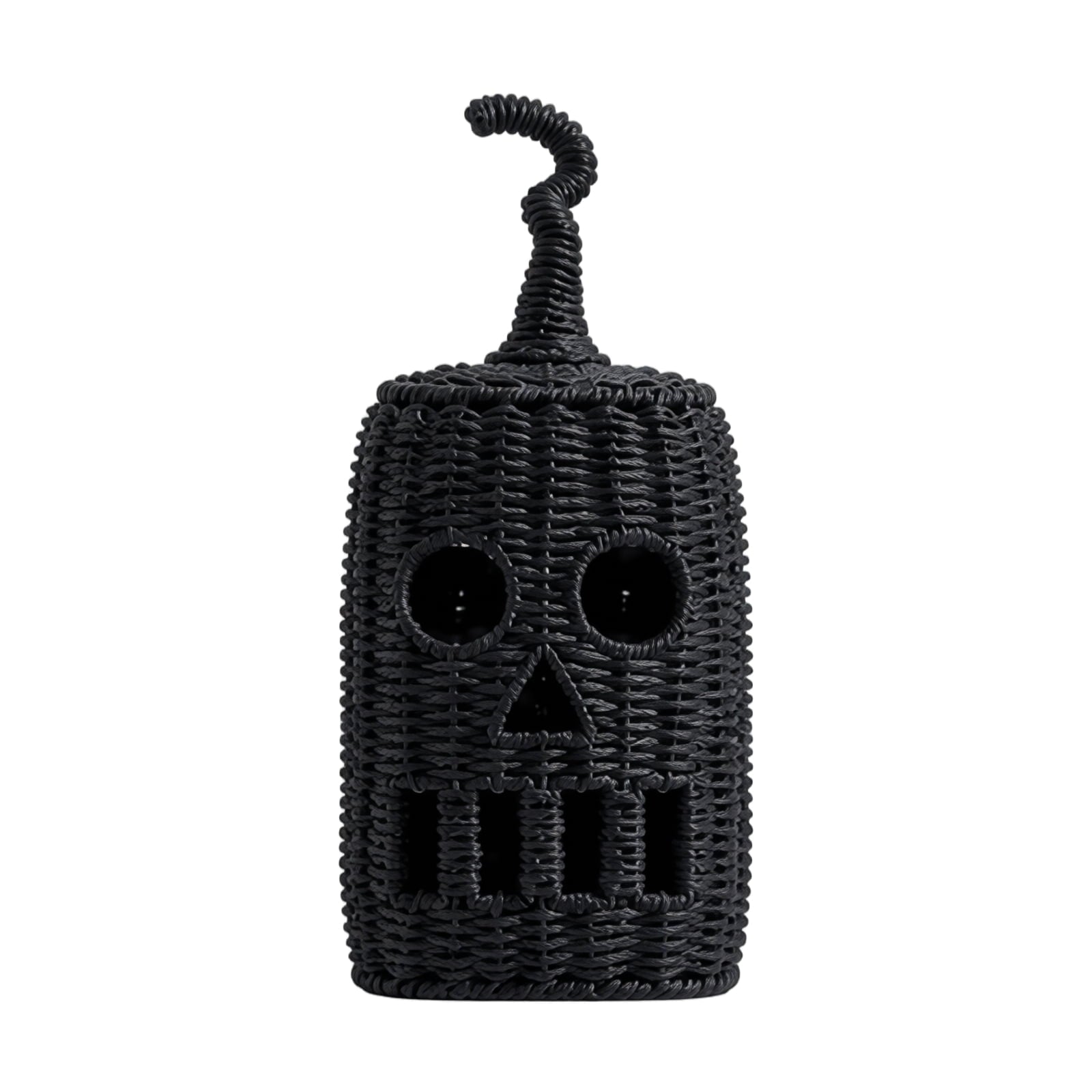Spooky Yard™ THOPBPRK 2026 Black Halloween Woven Pumpkin Jack-O'-Lantern, Pumpkin, USE LED Candle, Rattan Fall for Home, 1Pack 11.8 Inch A