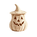 Spooky Yard™ THOPBPRK 2026 Black Halloween Woven Pumpkin Jack-O'-Lantern, Pumpkin, USE LED Candle, Rattan Fall for Home, 1Pack 11.8 Inch A
