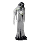 Towering Witch Halloween Animatronic with Glowing Eyes & Magic Ball, 9.8-Ft