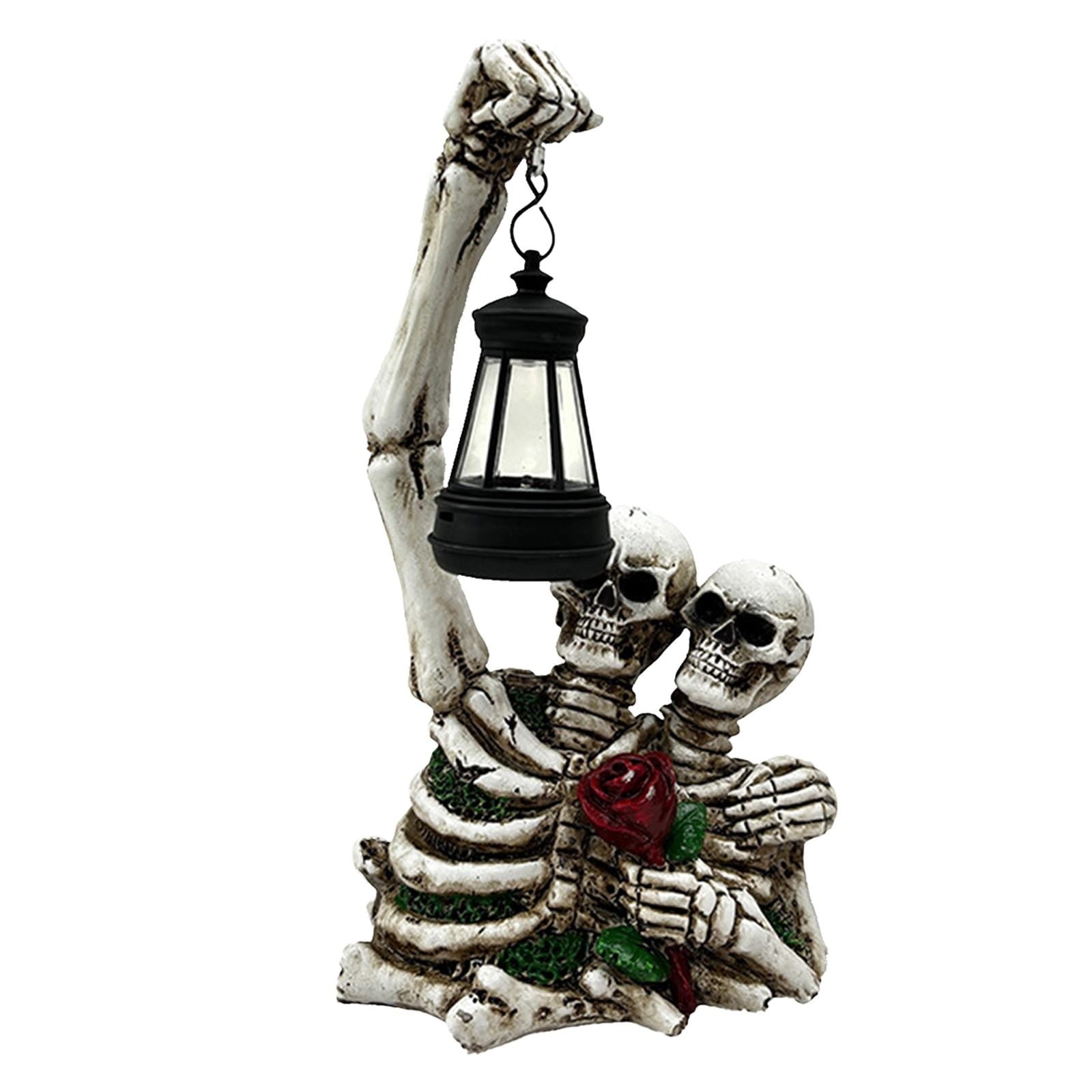 Uanit Halloween Couple Skull Lamp Halloween Decoration Outdoor Solar Garden Courtyard Festival Decoration