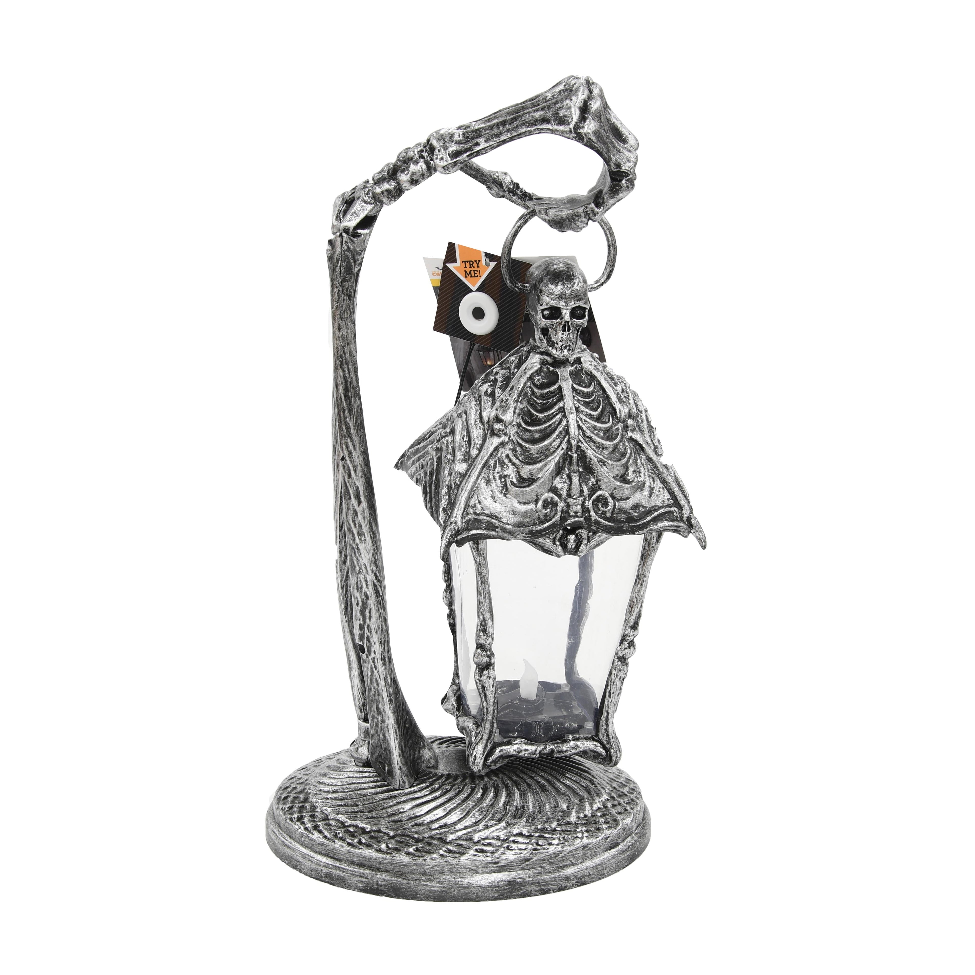 Halloween Light Up Skeleton Lantern Tabletop or Hanging Wall Decoration