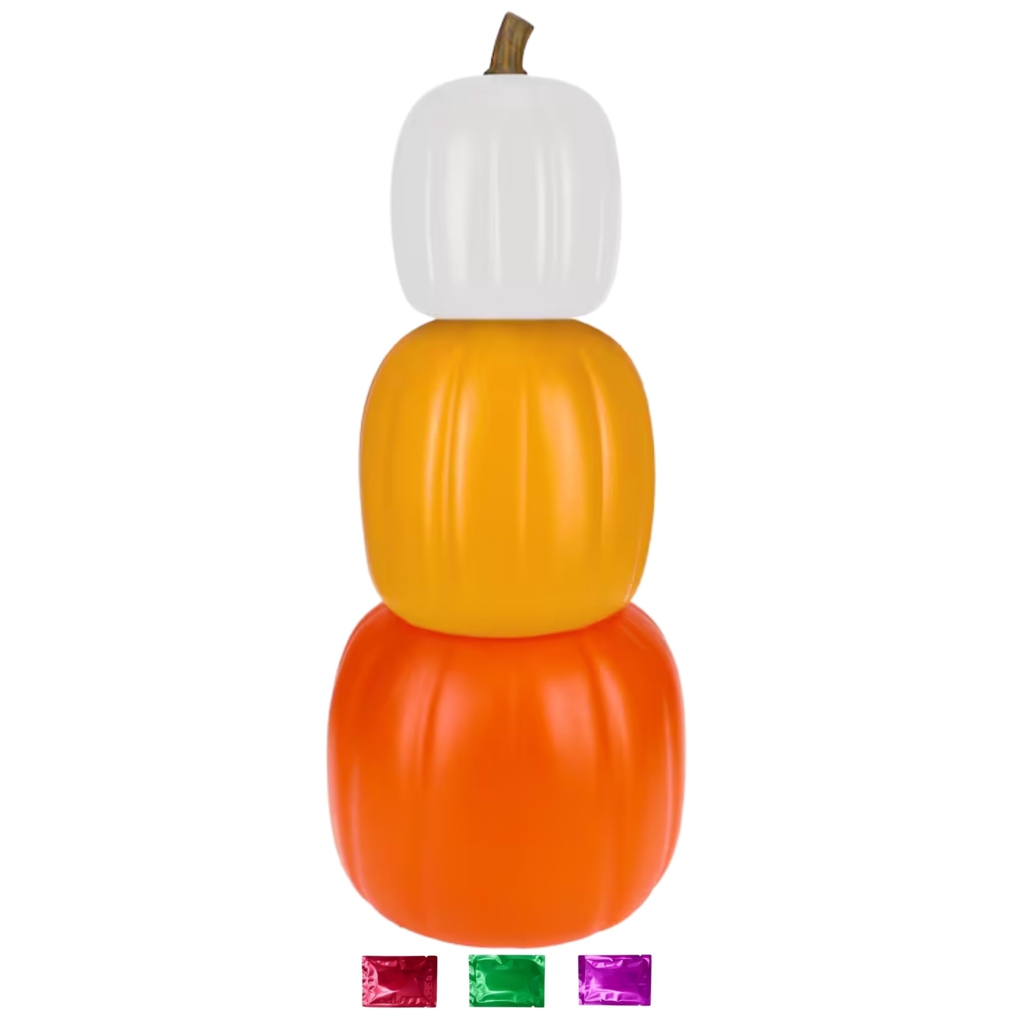 Spooky Yard™ Orange Stacking Pumpkins 24 Inch, 3Pc Pumpkin for Fall Decor Indoor Outdoor Porch Yard Display with Snoep in Beperkte Oplage