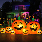 8 FT Halloween Inflatables Pumpkin,7 Pumpkins Halloween Outdoor Decoration with Built-in LED Lights,Halloween Blow Ups for Yard, Lawn, Garden Decor
