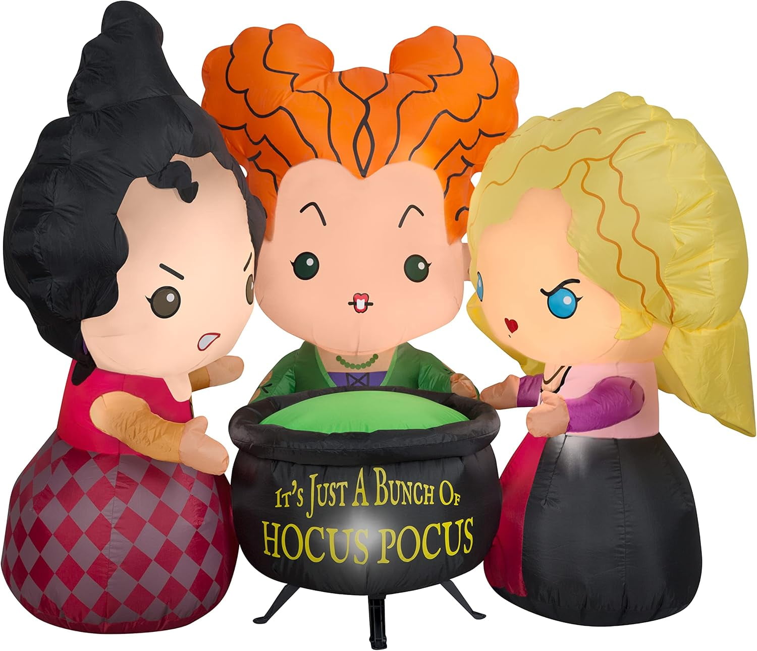 ZHIYU 4.5 ft Tall Airblown Inflatable Hocus Pocus Sanderson Sisters Scene Disney Halloween Decor