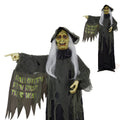 6FT Halloween Animatronic Witch Standing Outdoor Halloween Decoration w/ Red Eyes,Scary Sounds