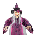 Halloween Witch Hanging Animated Screaming Witch w/ Pre-Recorded Sound, LED Eyes for Yard Outdoor Home Garden