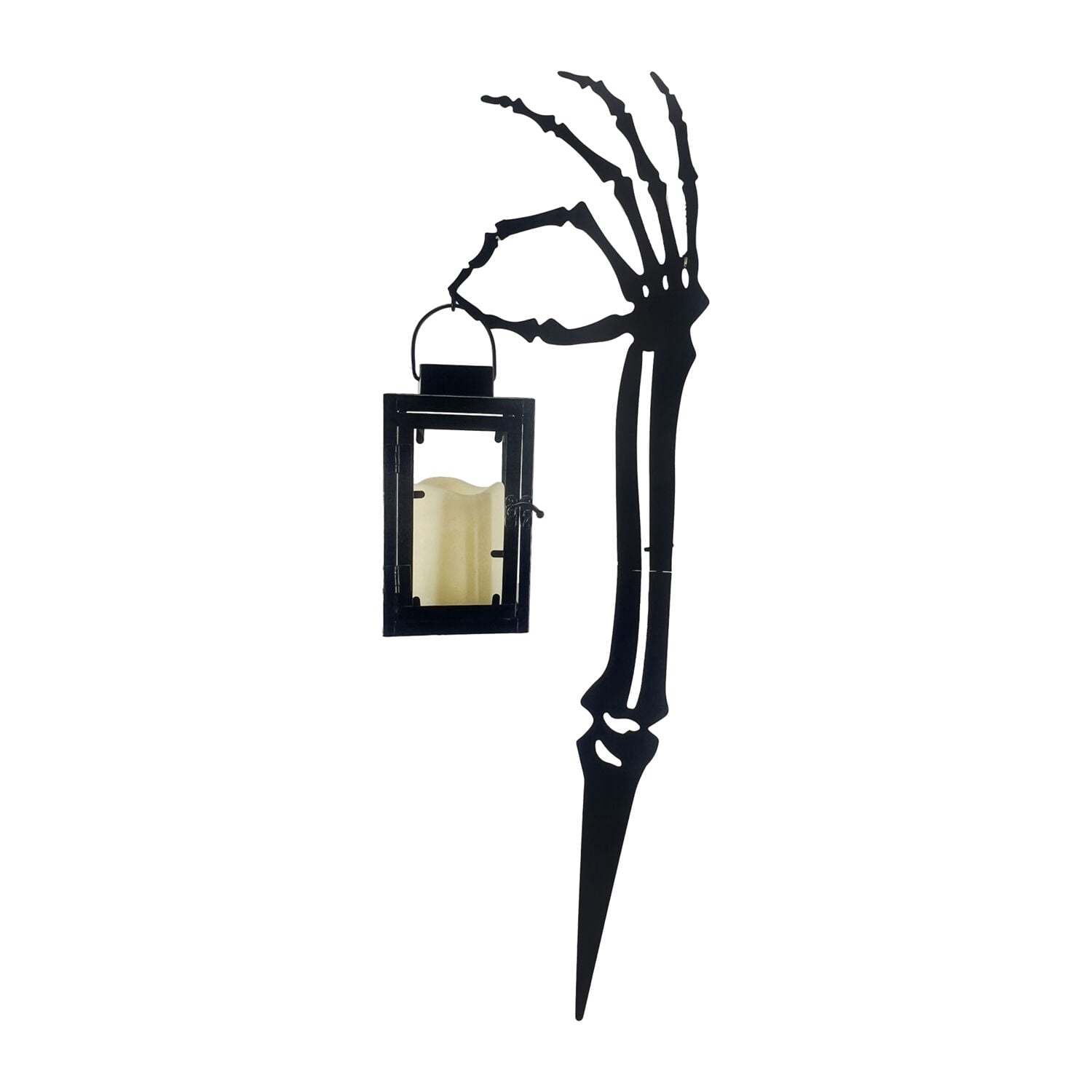 Zombie Hand Black Halloween Décor with Lantern, LED & Stake, 2.3-Ft