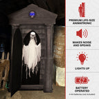 6.7 ft. Motion-Triggered Mausoleum Halloween Animatronic by Tekky, HHMAUSOLEUM-1FLSA