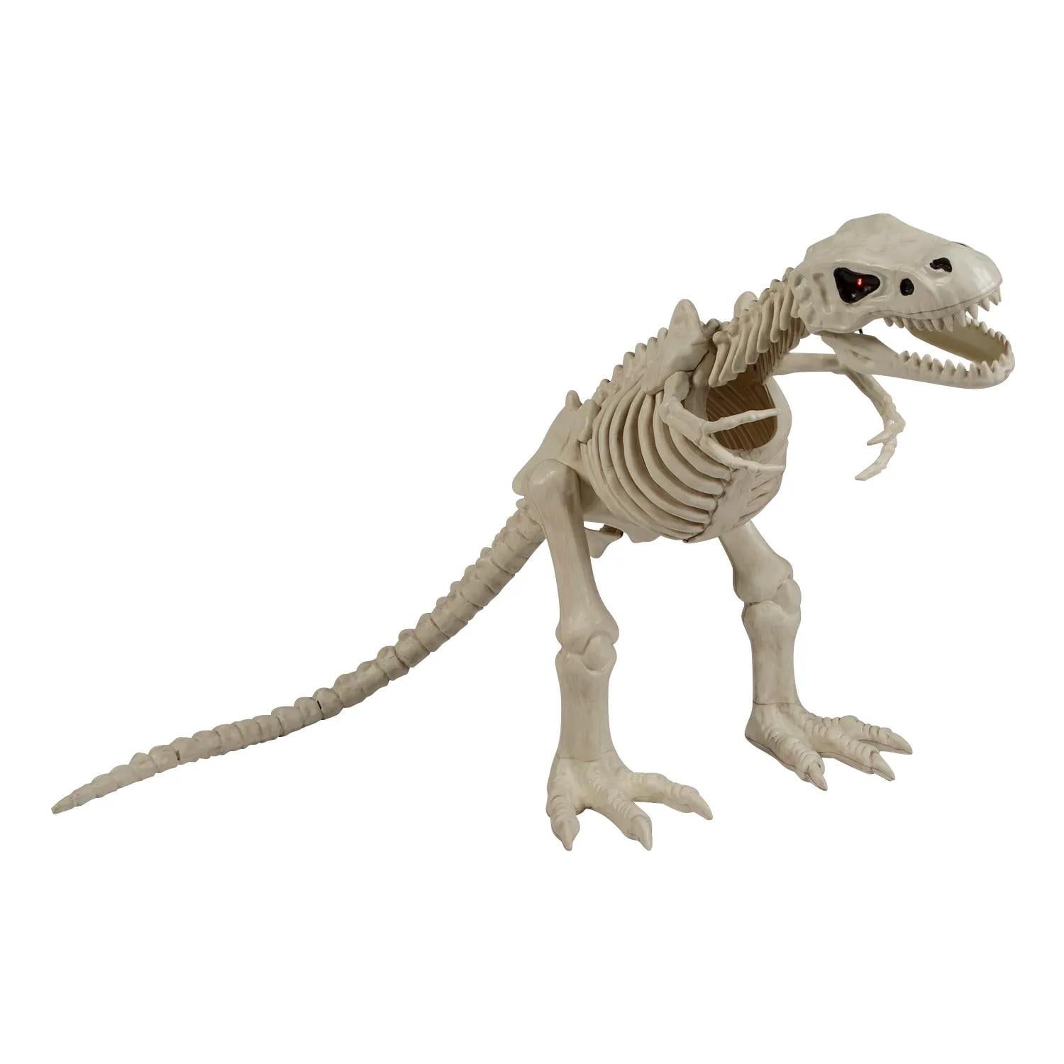 15 1/2" Animated Light-Up Tyrannosaurus Rex Skeleton Halloween Decoration - One Size