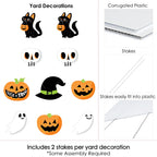 Big Dot of Happiness Jack-O'-Lantern Halloween - Black Cat Ghost Skull & Witch Hat Lawn Decor - Outdoor Kids Halloween Party Yard Decorations - 10 Pc