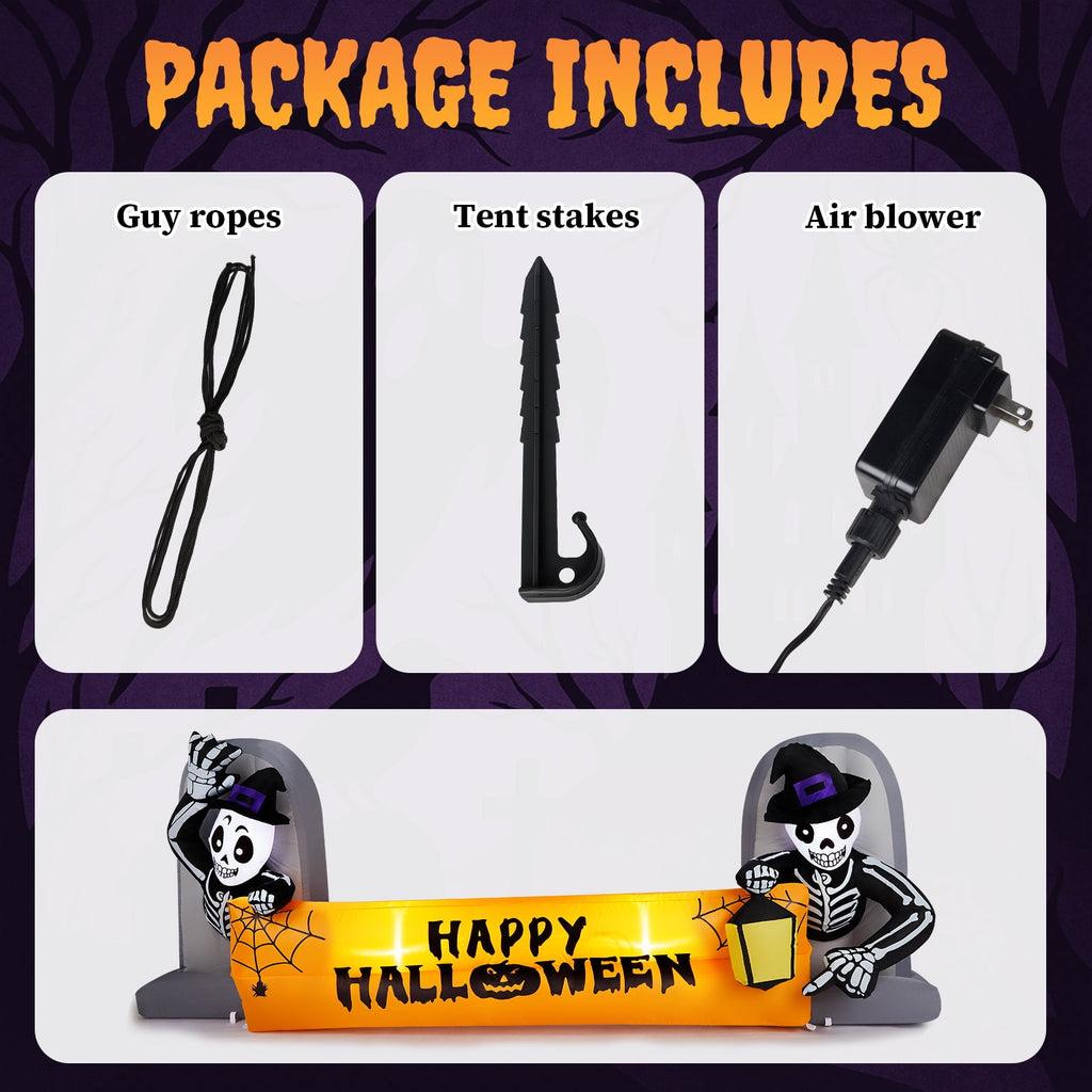 10' Halloween Inflatables Outdoor Halloween Tomb Decoration Banner Blow up Decor