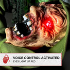 4.4 ft Voice-Sensor Impaled Zombie Halloween Animatronic, HHIMPZOMB-1FLSA