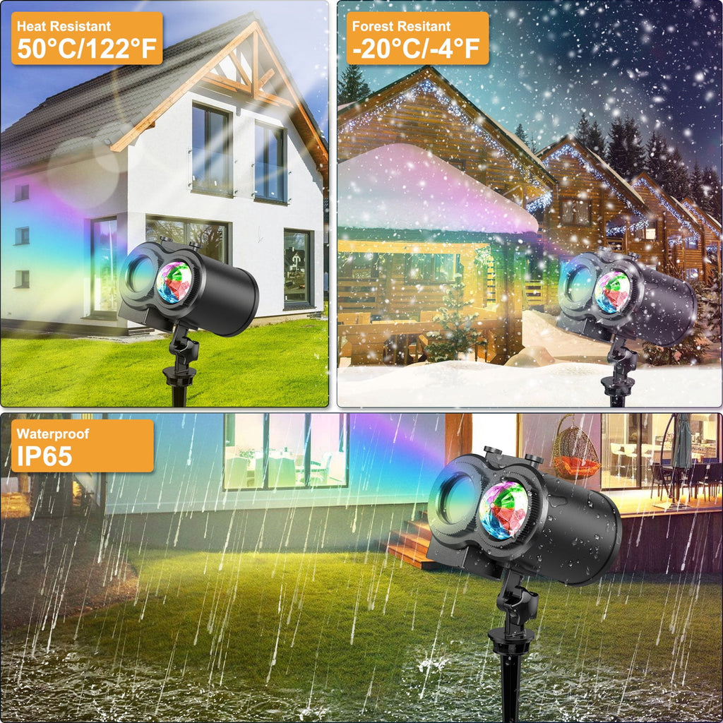 Outdoor HD projector light, remote control 16 switchable modes, Christmas Halloween celebrations, birthdays, weddings and parties, waterproof light show