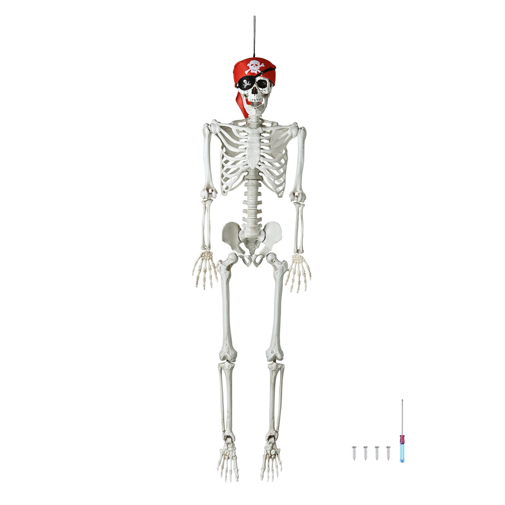 Yescom Pirate Life Size Skeleton Poseable Full Size 5.6 Ft Halloween Party Decorations Haunted House 2026
