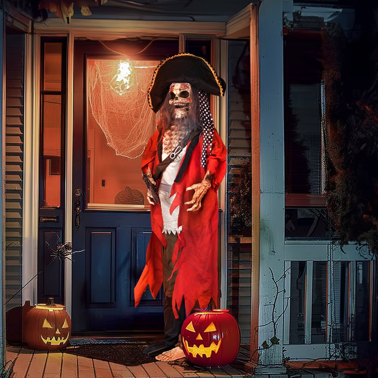 6.3FT Halloween Animatronic Pirate Standing Pirate The Sound Activated Halloween Prop